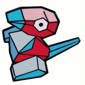 Pokémon Porygon Enamel Pin – Geometric Retro Design